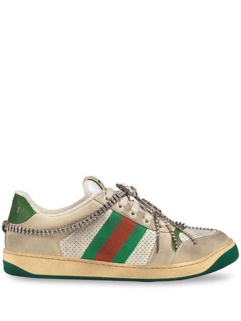 red rinstones gucci shoes|gucci sneakers with rhinestones.